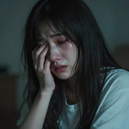 woman crying in the style of junji ito. hyperdetailed photorealism, 1 0 8 megapixels, cinematic lighting