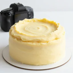dslr food photograph of a birthday cake iced with mashed potatoes and topped with ground beef carrots and peas, 8 5 mm f 1. 8