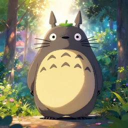 colorful full body shot of totoro, trending on artstation, trending on deviantart ,cinematic backlighting, 8k, symmetrical, correct proportions, hyper detail, studio disney