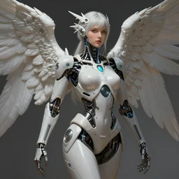 Cyborg biomechanical angel female, sci-fi, highly detailed, digital painting, artstation, concept art, smooth, sharp focus, illustration, art by artgerm and greg rutkowski and alphonse mucha