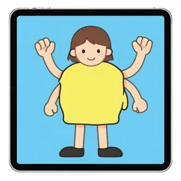ipad with arms and legs illustrated by hiroyuki - mitsume takahashi and berryverrine