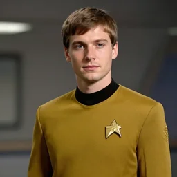young Andrei Mironov playing a Starfleet officer