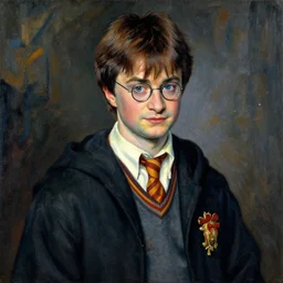 a film still of harry potter, artwork by paul cezanne