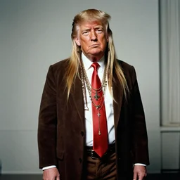 if donald trump became a hippie, photoshoot in the style of diane arbus, hyperreal