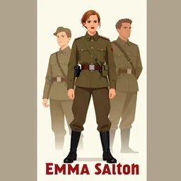 communist Propaganda poster Emma Watson saluth in WW2 uniform by moebius and atey ghailan by james gurney by vermeer by George Stubbs full body full body full body full body trending on artstation vector art vector art vector art vector art inspirational
