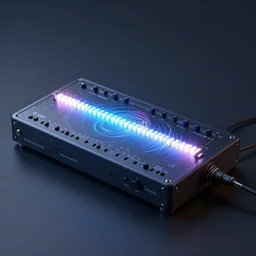 a schumann resonance synchronizer, hyper detailed, digital art, led lighting, studio quality, smooth render, unreal engine 5, octane render, trending on artstaion