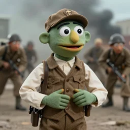 screenshot of the muppet sniper in    world war 2 movie saving private muppets d-day landing