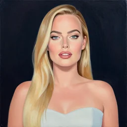 Margot robbie, Illustration, Acrylic Paint, 4k
