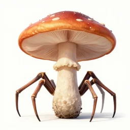 big mushroom with big spider legs 4 k art by greg rutkowski