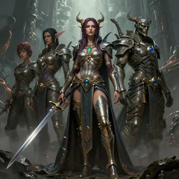 beautiful woman gemini fantasy character portrait, ultra realistic, wide angle, intricate details, blade runner artifacts, highly detailed by peter mohrbacher, wayne barlowe, boris vallejo, hajime sorayama aaron horkey, gaston bussiere, craig mullins