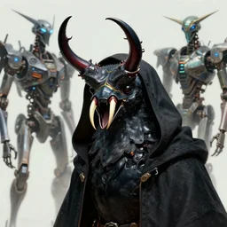 kon - dam stag beetle pincer mandible face mouth gunpla droid kenku, artistically anthropomorphic black bird head. cloaked hood down, science fiction, portrait by donato giancola and greg rutkowski and wayne barlow. top all time r / imaginarycyberpunk.