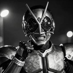 showa kamenrider wearing partial broken mask only in pain and anger deep dark backlit night technoir cinematic monochromatic portrait photo by Leica Zeiss in detailed depth of field lens flare trending on Flickr realistic hd by frank Miller