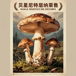 a vintage poster of mushrooms
