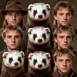 ferret as indiana jones, detailed faces, realistic faces, faces visible, lilia alvarado, sophie anderson, mark arian, bob byerley, charlie bowater, mark brooks, steve henderson, justin gerard a