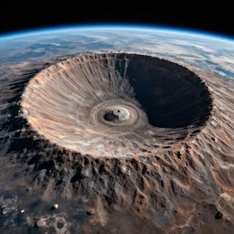 View from Space of a Giant Crater on earth n 4