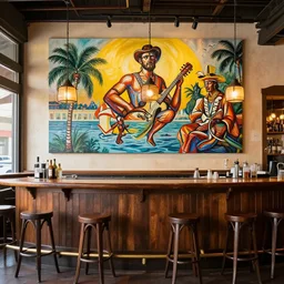 all saints grill, cajun & creole restaurant with bar, artistic