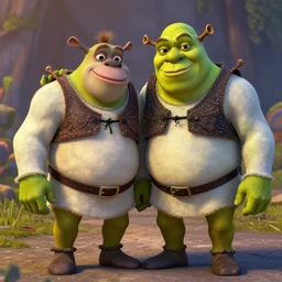 Shrek and Donkey fused together, hyperdetailed, artstation, cgsociety, 8k