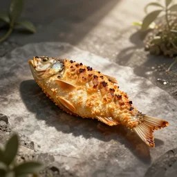 mortified fish being breaded