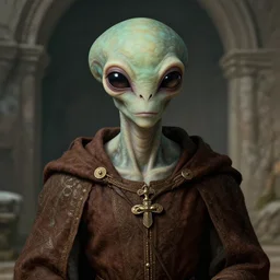 a portrait of an alien in the middle ages