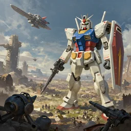 photo environment epic! gundam space! battlefield : concept studio matte painting environment digital illustration style artstation ivan aivazovsky greg rutkowski hoyte van hoytema