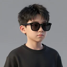 chinese boy wearing shades, octane render