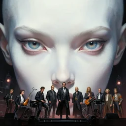 close up sci - fi concert poster art simon stalenhag bird eyes, platinum bird skin, elegant, highly detailed, centered, digital painting, concept art, smooth, sharp focus, illustration, artgerm, tomasz alen kopera, peter mohrbacher, donato giancola, joseph christian leyendecker, wlop, frank frazetta
