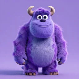a fluffy purple monster, pixar, octane, full body