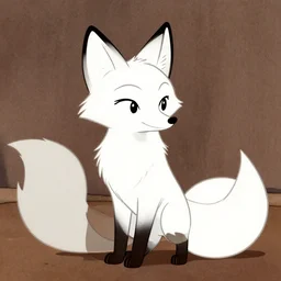 anthropomorphic white fox, in the style of tex avery,