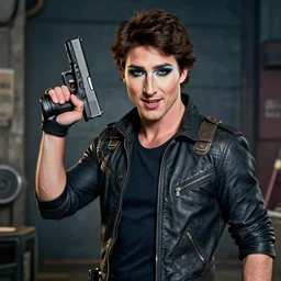 justin trudeau in drag holding glock!, in gears of war, 8 k hdr