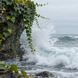 a crystallized tidal wave growing ivy