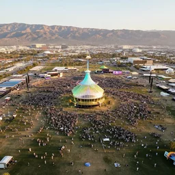 bird eye view of coachella music festival