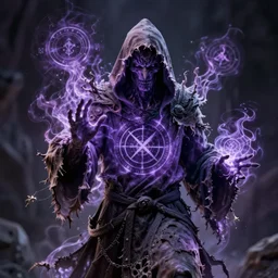 a necromancer pulsing with necrotic energy, art by jason a. engle, power auras, sigils, tattered cloth robes, substance 3 d painter, pbr textures, physical based rendering, cinematic, hyper realism, high detail, octane render, unreal engine, 8 k, smooth gradients, high contrast, depth of field, aperture f 2.