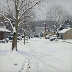 The snow has covered everything but for me alone, oil on canvas by James Jean and Ryan McGinley, pixiv