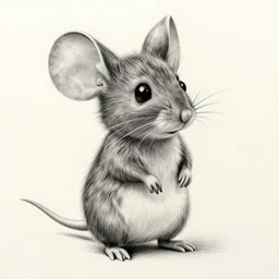 a beautiful pencil drawing of one cartoon mouse; masterpiece; extremely highly detailed; ultra-realistic; trending on artstation