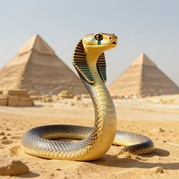 egyptian cat snake in the pyramids desert HD photo superrealism 3d 8k resolution