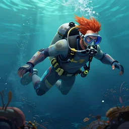 deep sea diver as an apex legends character digital illustration portrait design by, mark brooks and brad kunkle detailed, gorgeous lighting, wide angle action dynamic portrait