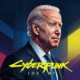 cyberpunk joe biden, sharp lines, digital, artstation, colored in