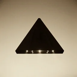 a large triangle black spaceship with lights seen in the sky, vintage photo, old, grainy, sepia