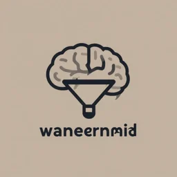 minimalist logo icon for a wandering mind, brain, funnel, retro psychology, victo ngai, kilian eng, lois van baarle