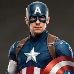 A portrait of Aaron Taylor Johnson as Captain America by Alex Ross, detailed