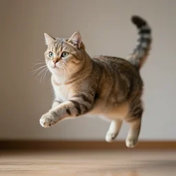 levitating cat photographed