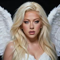 young christina aguilera as an angel, concept art, detailed face, fantasy, highly detailed, cinematic lighting, digital art painting by greg rutkowski