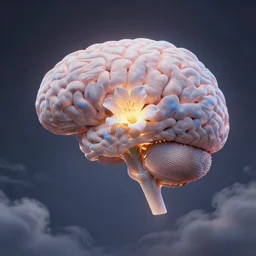 brain, cerebral, clouds. bloom, lighting. fantasy, digital painting, hd, detailed.