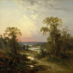 landscape in the style of hudson river school of art