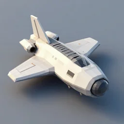 a low poly model of a spaceship