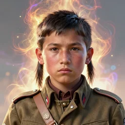 masterpiece portrait of 4 0 year old world war i native american man with short hair, kind eyes, wearing a german military air force jacket, hyper realistic face, volumetric lighting, fantasy art, epic, in the style of greg rutkowski, donato giancola, tom bagshaw, intricate, hyper detailed, smooth, vibrant aura
