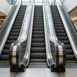 beautiful, sharp, award - winning photograph of abandoned overgrown escalator, daytime, natural sun light