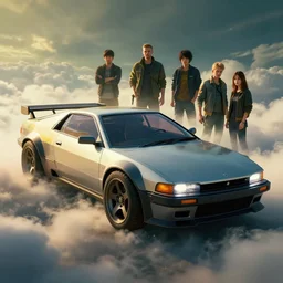 2 0 4 5's classic concept car from cyberpunk 2 0 7 7. art by jesper ejsing, feng zhu, makoto shinkai, lois van baarle, ilya kuvshinov, rossdraws. clouds by rhads. global light 3 d rtx hdr