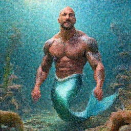 dwayne johnson as a charming mermaid work safe dreamlike, character art, hyperdetailed, 8 k realistic, unreal engine, cryengine, dof, trending on artstation, digital art