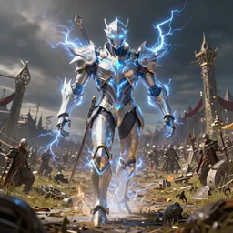 highly detailed powerful energyshield of electricity on an open medieval battlefield, intricate details, trending on artstation, cgsociety, 8 k, cinematic, unreal engine, octane render, illustration digital painting, sharp focus, art by wlop and greg rutkowski, rule of thirds, golden ratio, ambient lighting